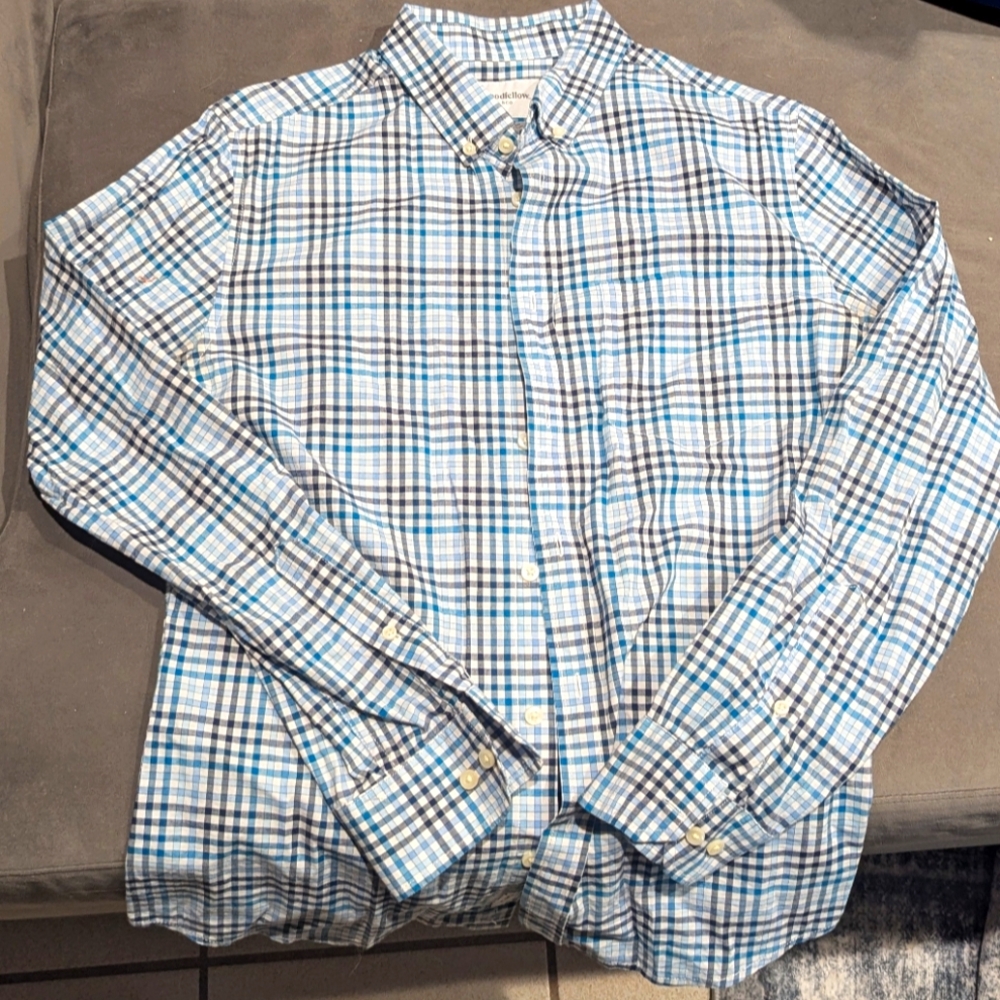 Goodfellow Slim Fit Men's Blue Plaid Shirt